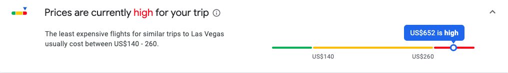 price info box on google flights
