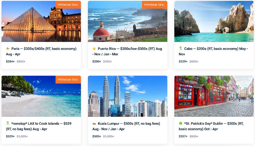 active deals from Scott's Cheap Flights