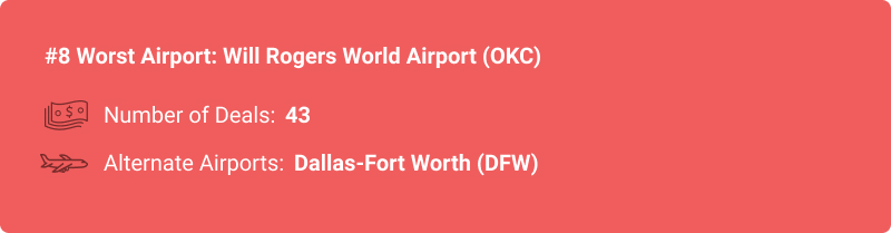 statistiques sur l'aéroport OKC