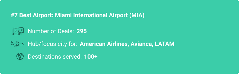 statistiques sur l'aéroport MIA