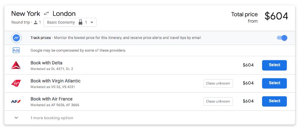 fare alerts on google flights