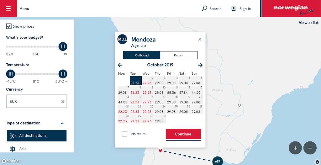 booking on Norwegian Air