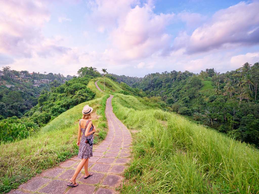 walking in Bali.