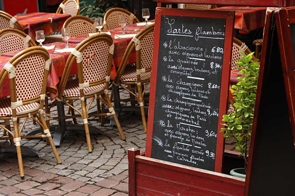 menu of the day in France.