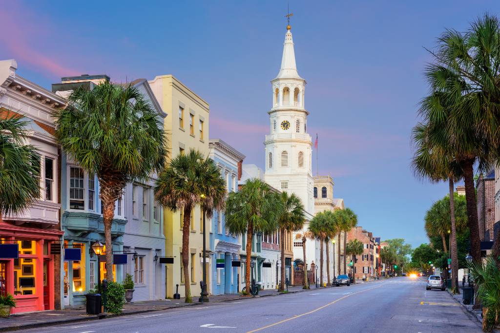 colorful street in Charleston
