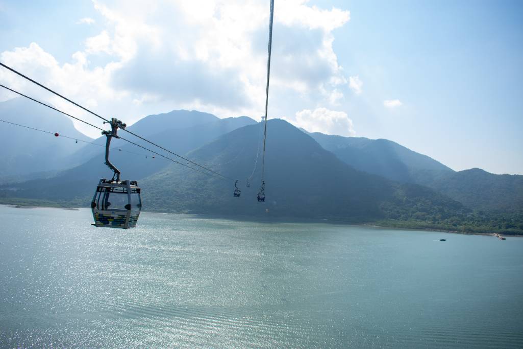 Lantau Island cable car.