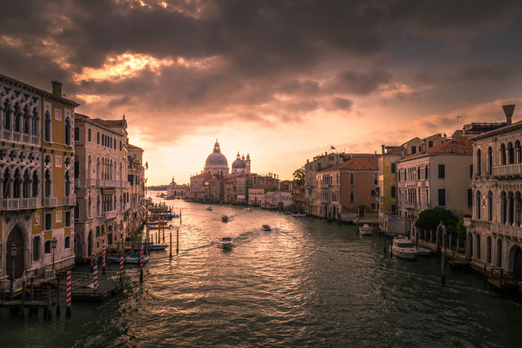Venice over Venice Grand Canal.