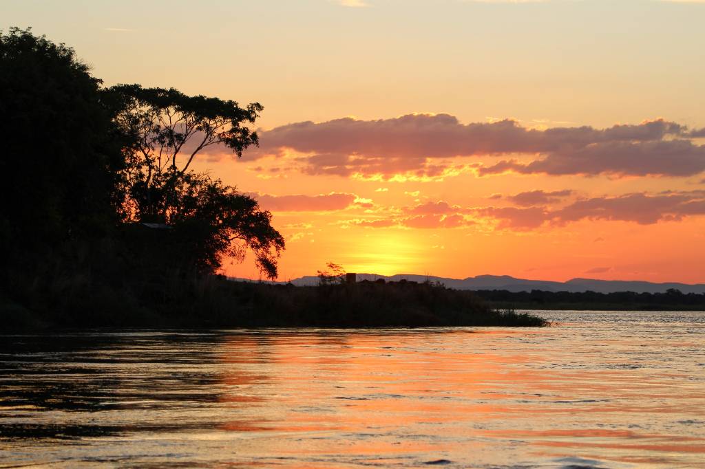 sunset in the Zambezi region.