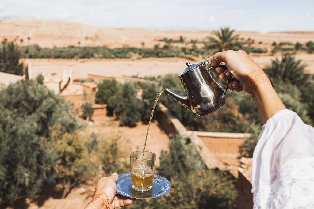 tea being poured.