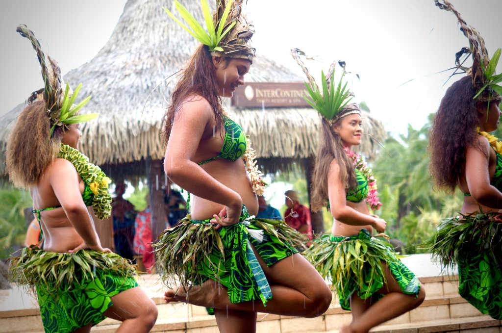 Tahitian dancers in French Polynesia
