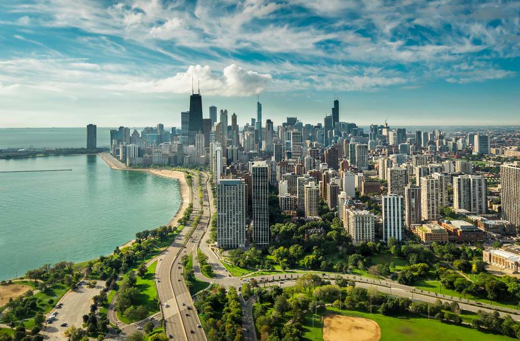 Chicago skyline.