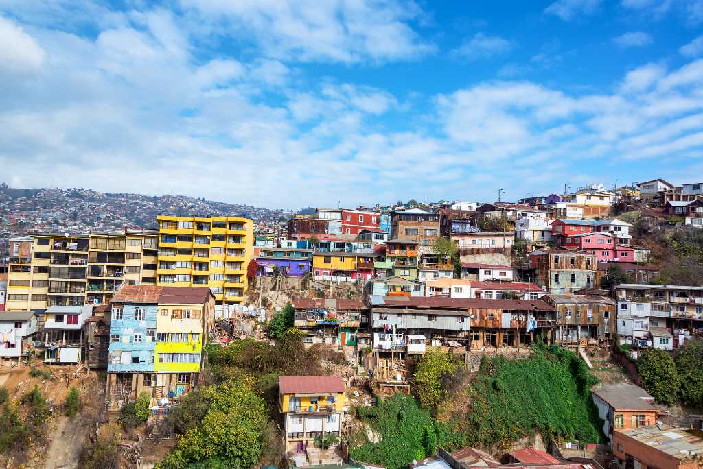 colorful houses on a hill in Valpo.