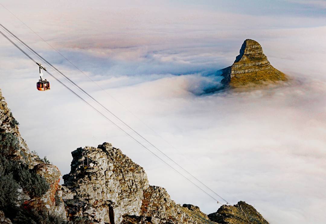 fog over table mountain.