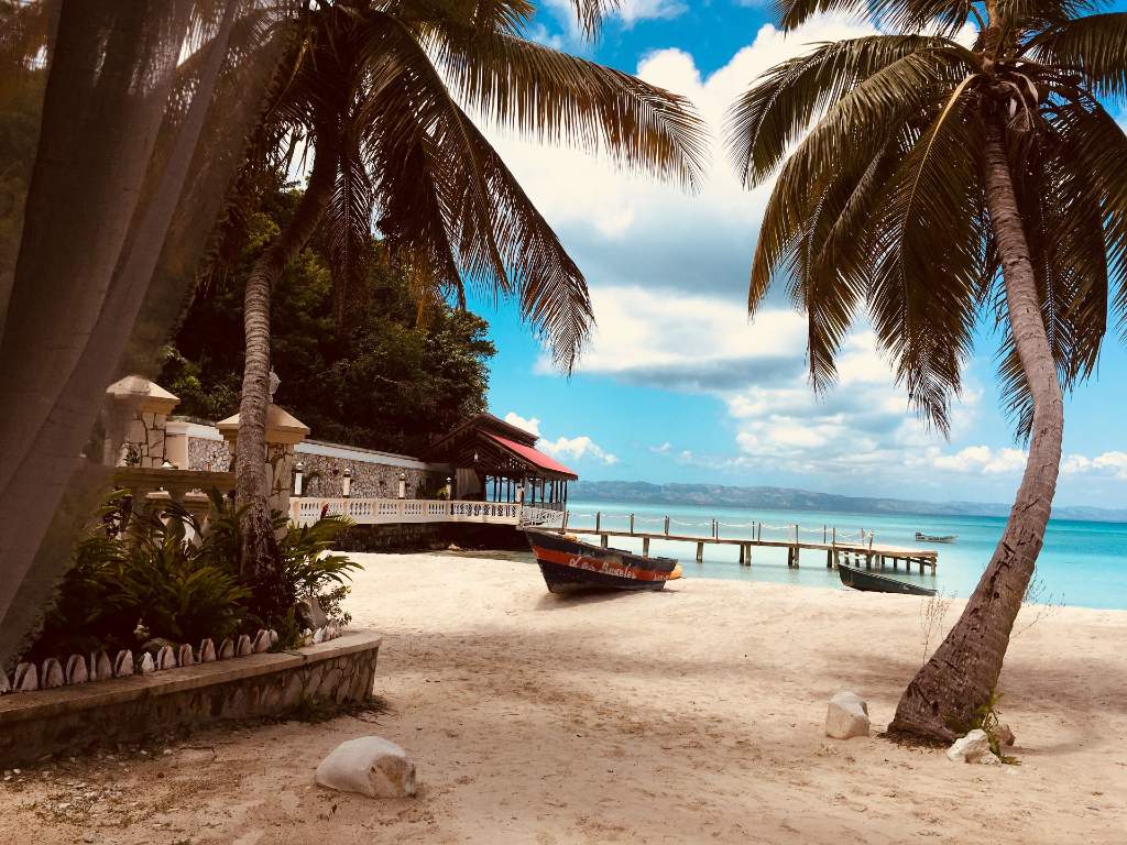 sandy beach in Haiti.