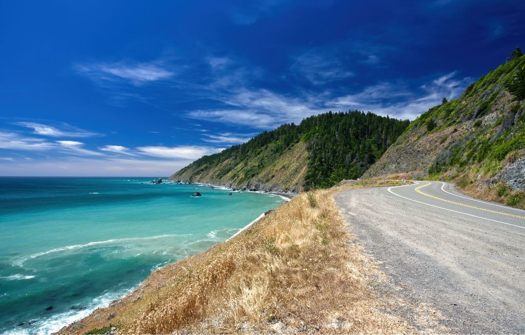 coastal drive in Mendocino, California