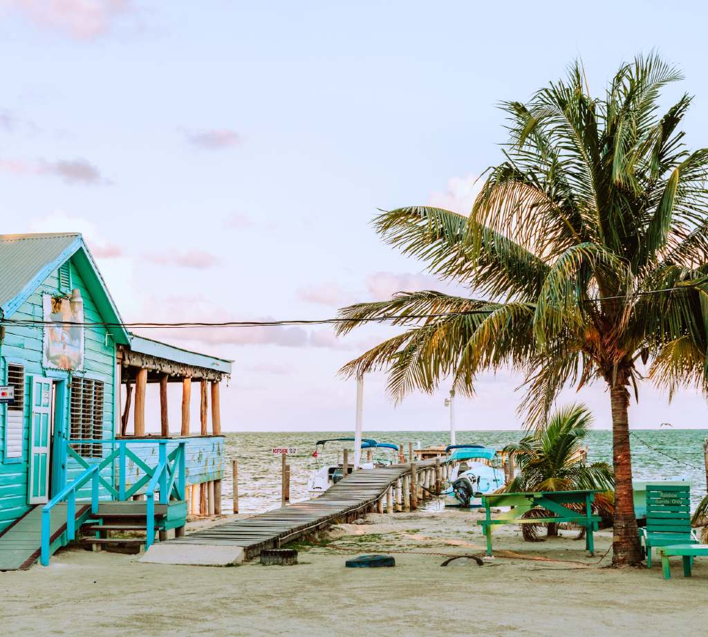beach bar in Belize.