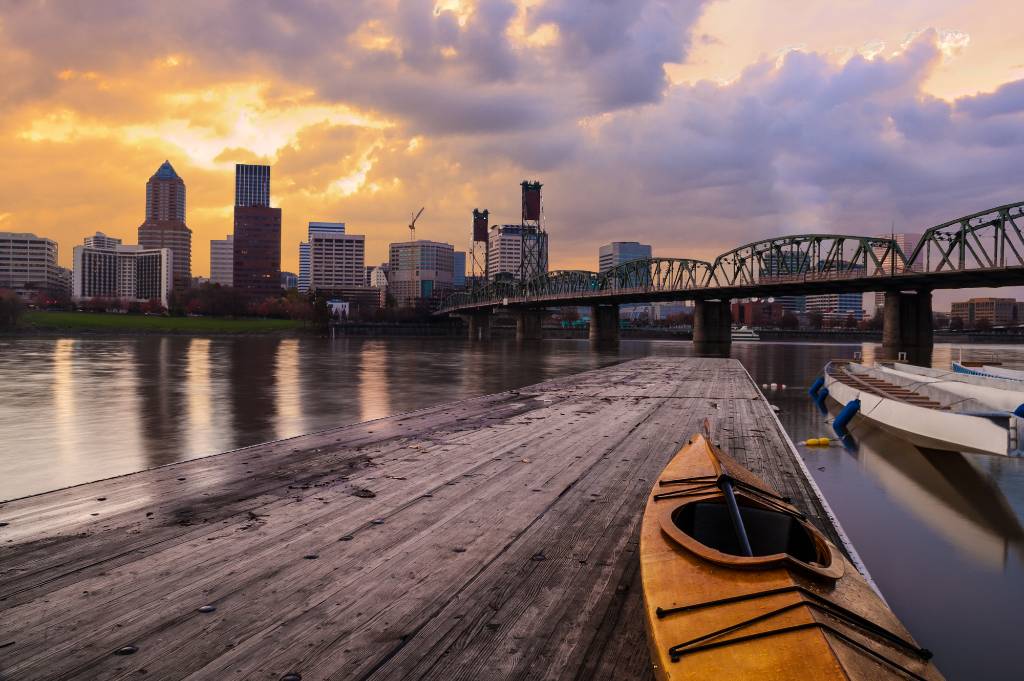Willamette River in downtown Portland.