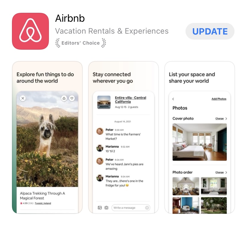 airbnb app.