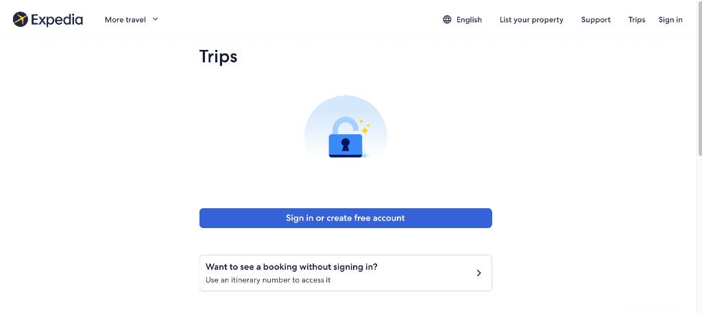 find your expedia itinerary