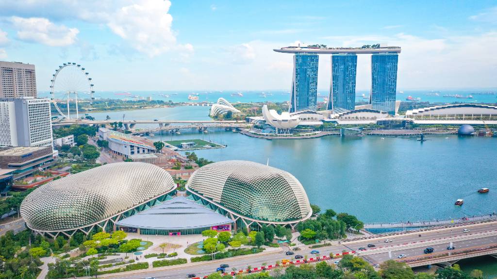 view of Singapore from above.