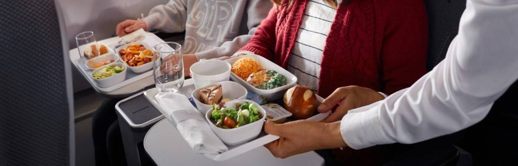 premium economy meal.