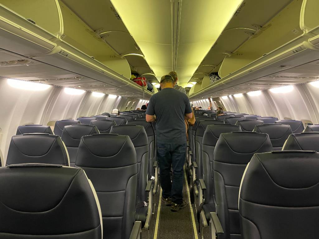 boarding an Avelo airlines flight.