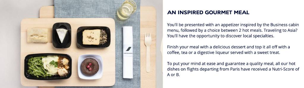 meal info for Air France.