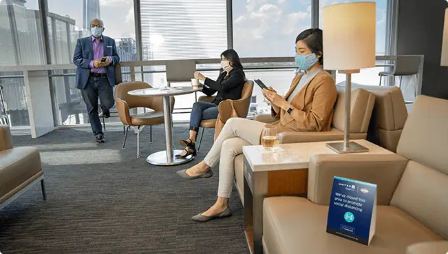 United Club lounge.