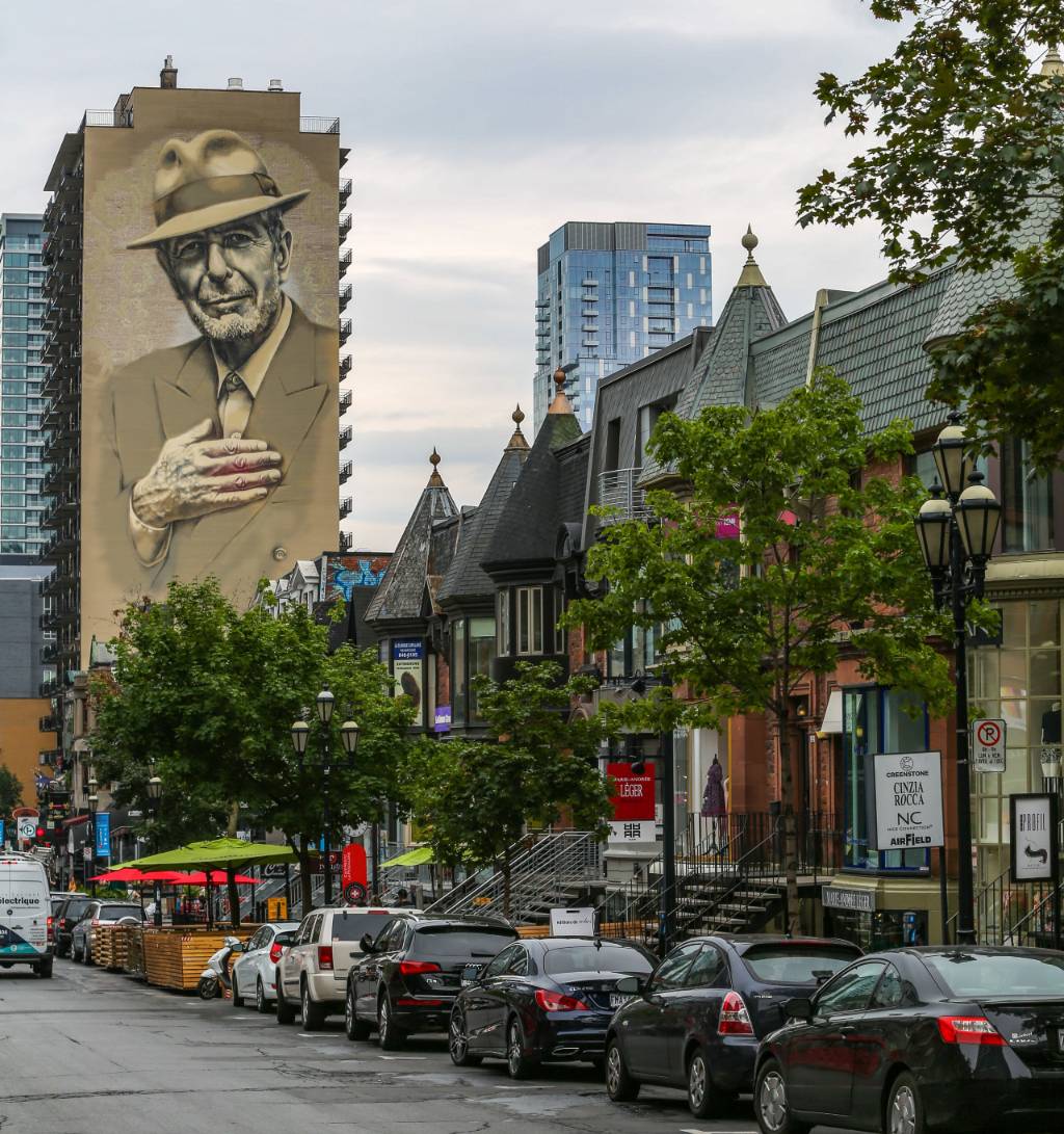 Leanard Cohen mural in Montreal