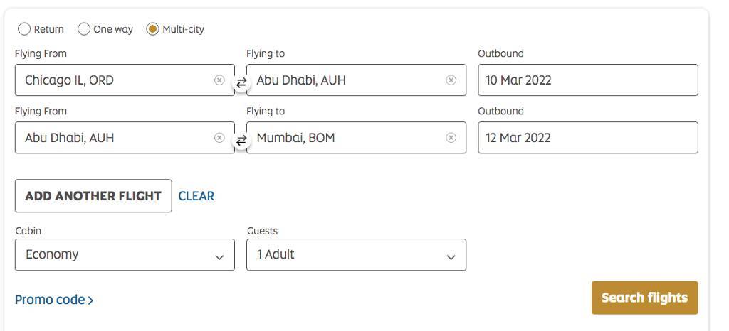booking a stopover on Etihad.