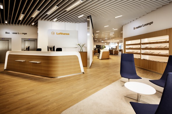 Lufthansa business class lounge.
