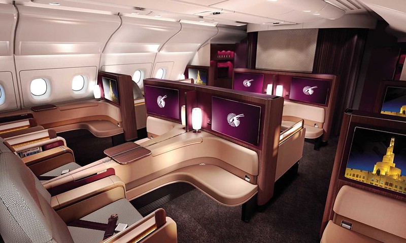 Qatar Airways first class seats.