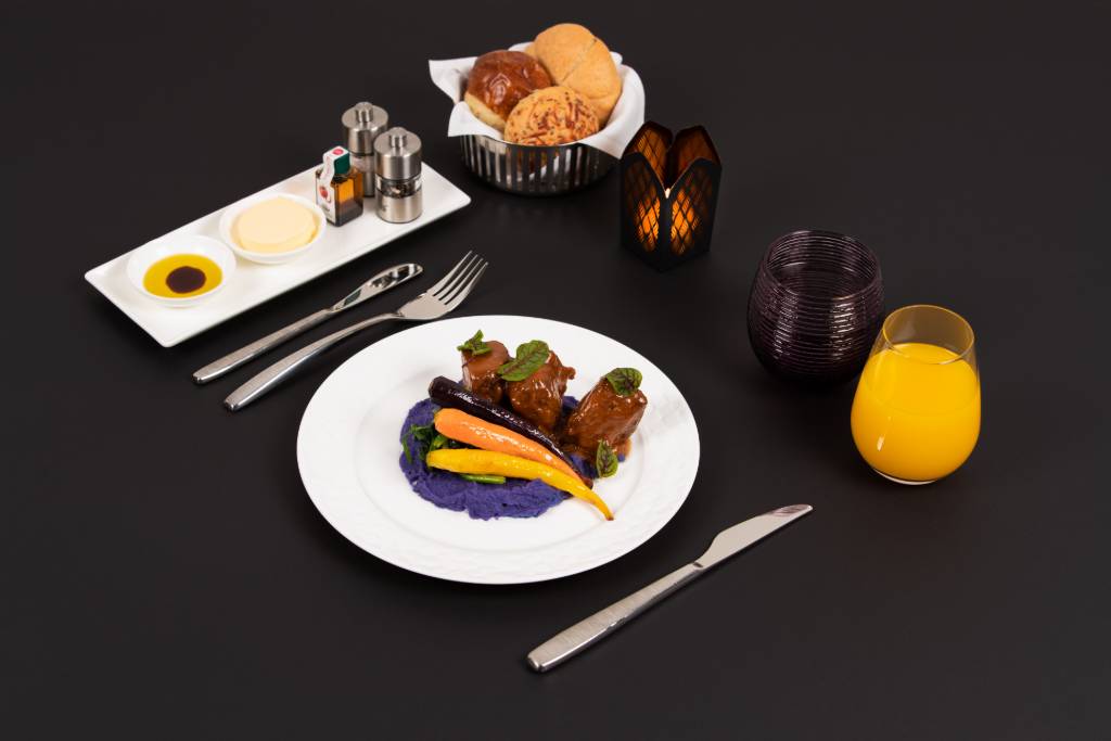Qatar Airways meal.