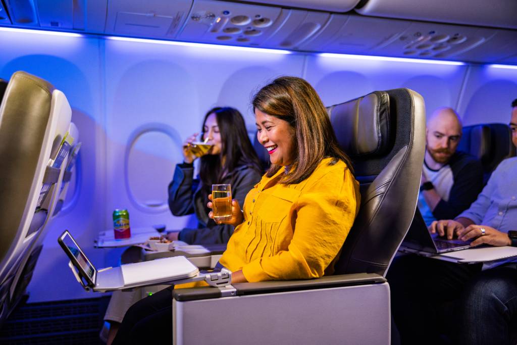 Alaska Airlines first class seats.