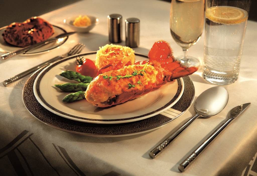 Singapore Airlines first class meals