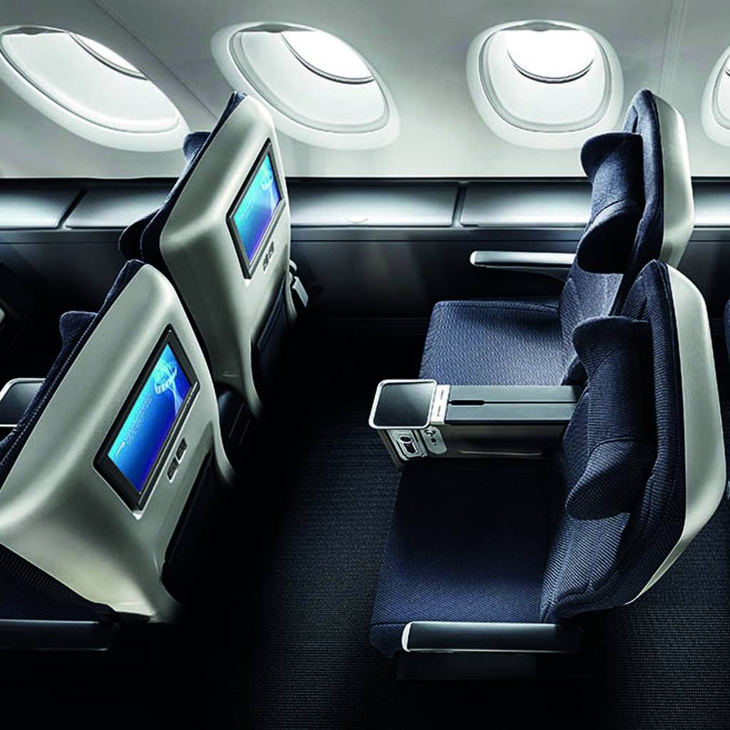 British Airways premium economy seat.