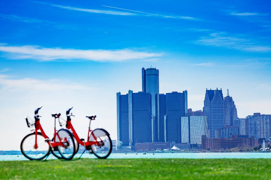 Detroit as seen from Belle Isle.