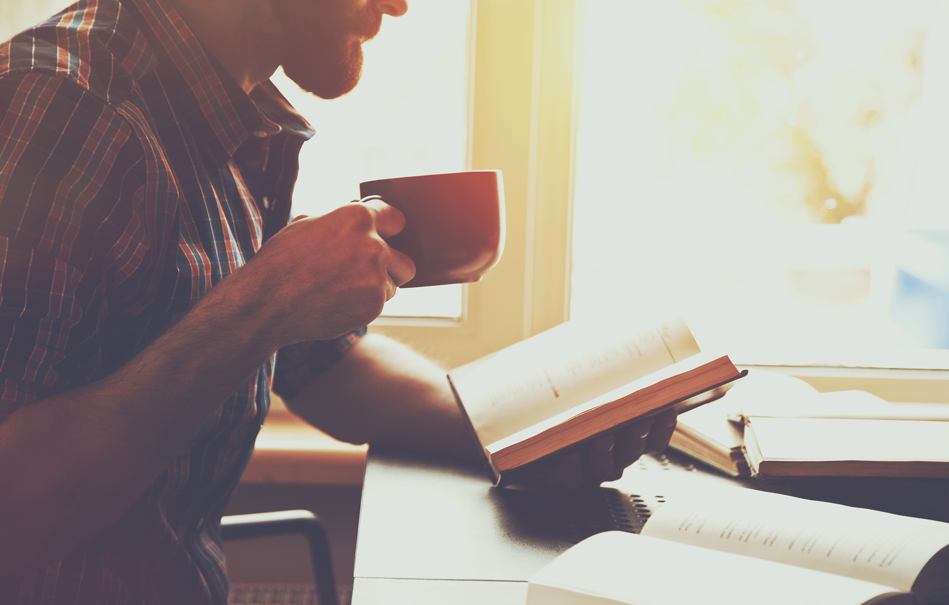 entrepreneur reading a book