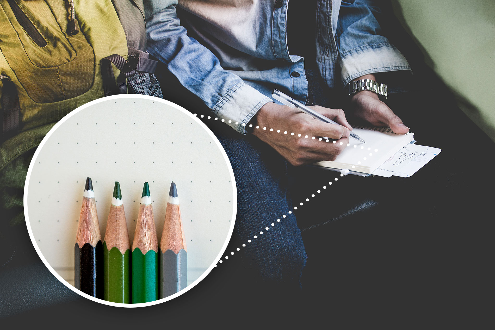 man using a bullet journal
