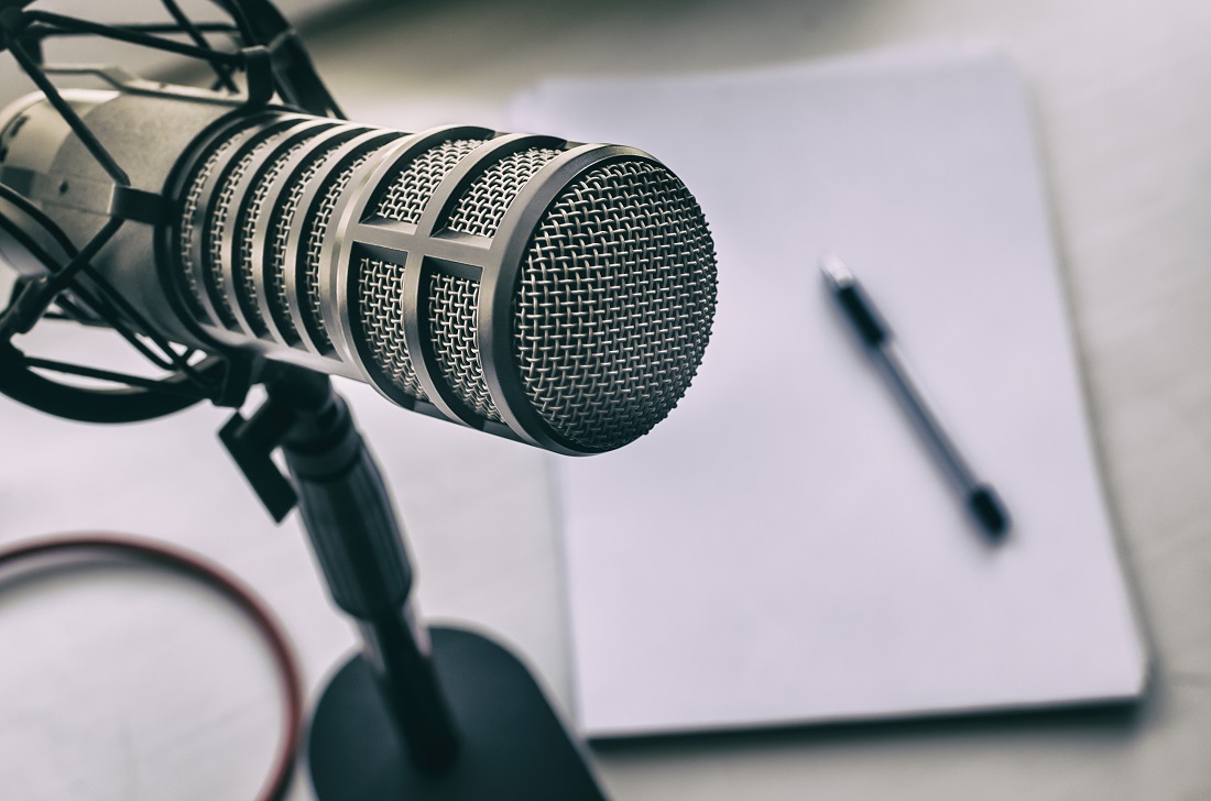 Microphone with Pen and Paper