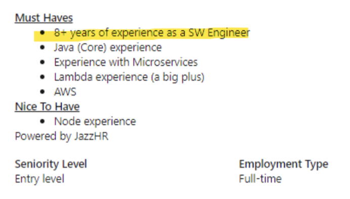 Job descriptions bad example