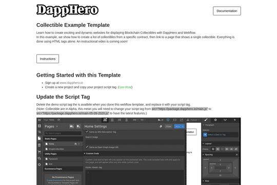 Webflow Showcased | Blockchain powered Collectible Tokens