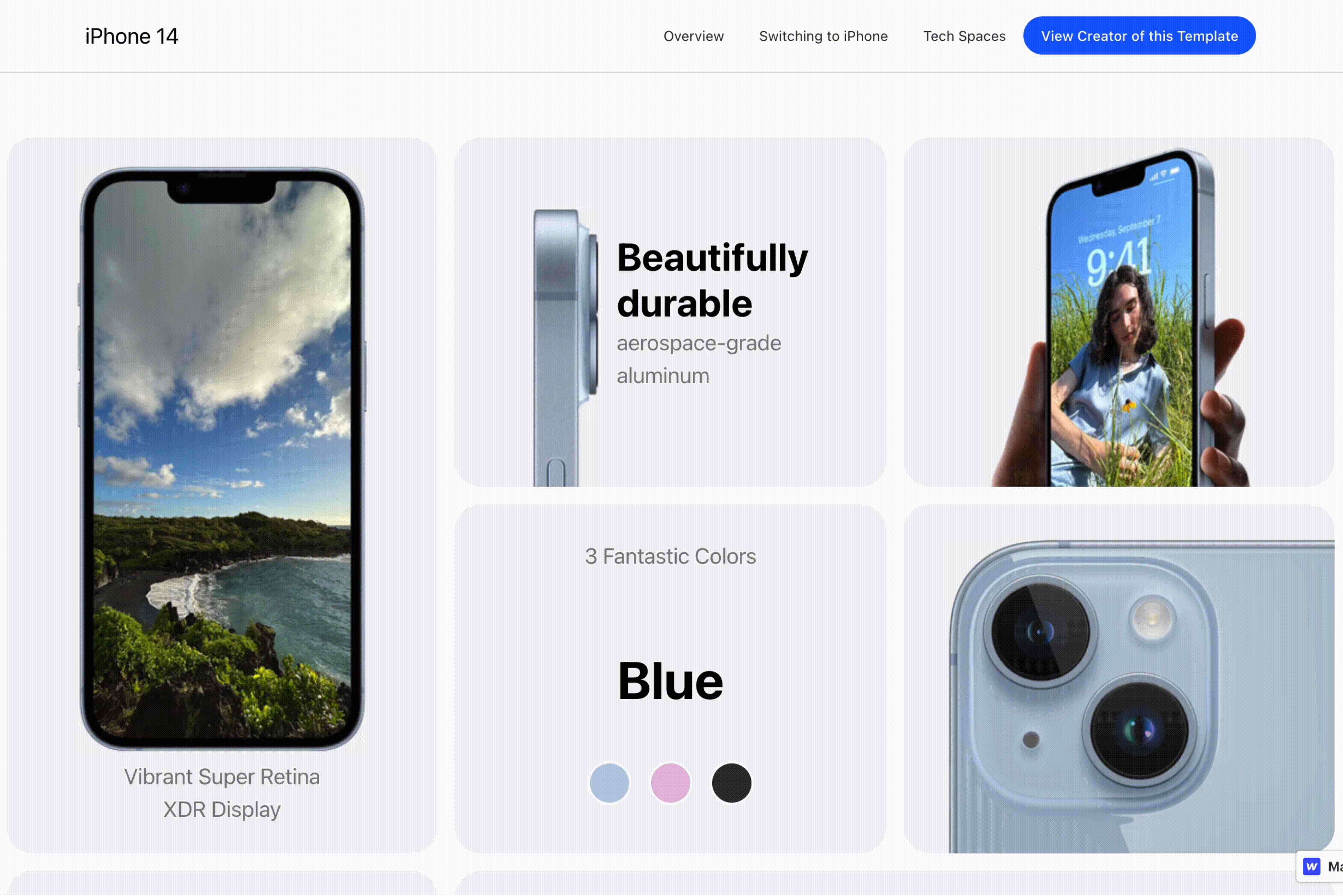 flow Showcased iPhone 14 Grid Design Template
