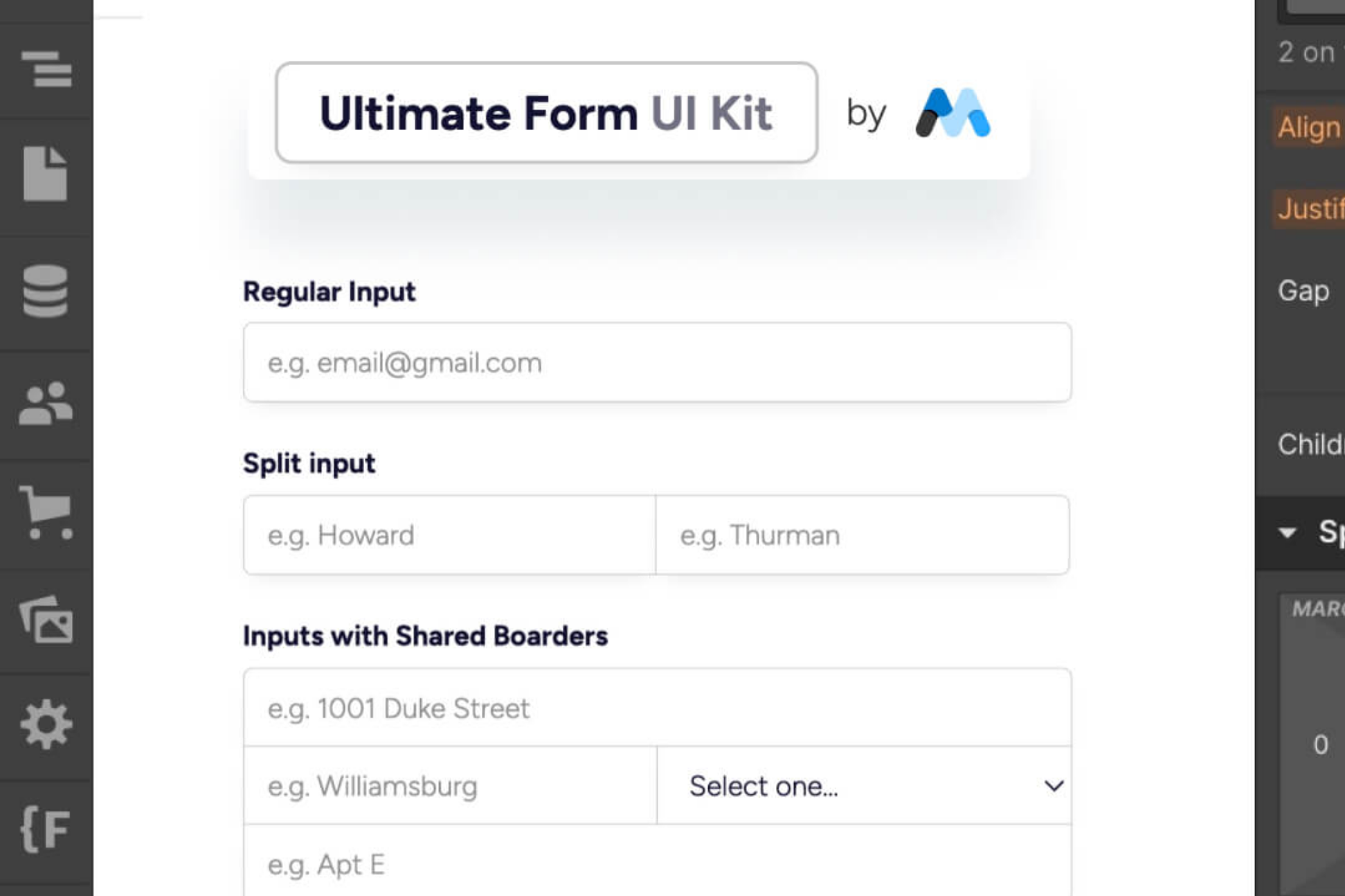 flow Showcased Inputs with Shared Borders