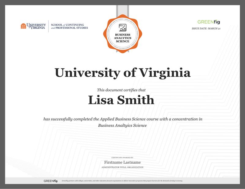 Business Analytics program University of Virginia