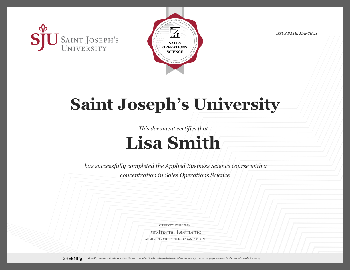 Sales Operations Course Saint Joseph s University Sales Operations Course Saint Joseph s University