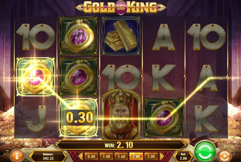 Découvrez la machine à sous Gold King de Play'n GO. Jouez gratuitement à la démo de la slot & découvrez ses statistiques. Max win x5000.