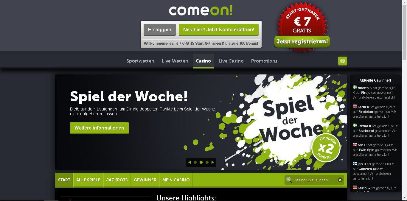 ComeOn Online Casino Review and Bonus - AboutSlots