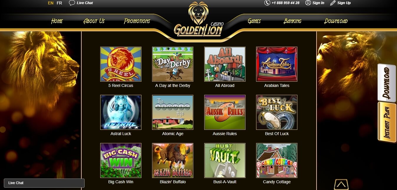 Golden Lion Online Casino Review and Bonus - AboutSlots