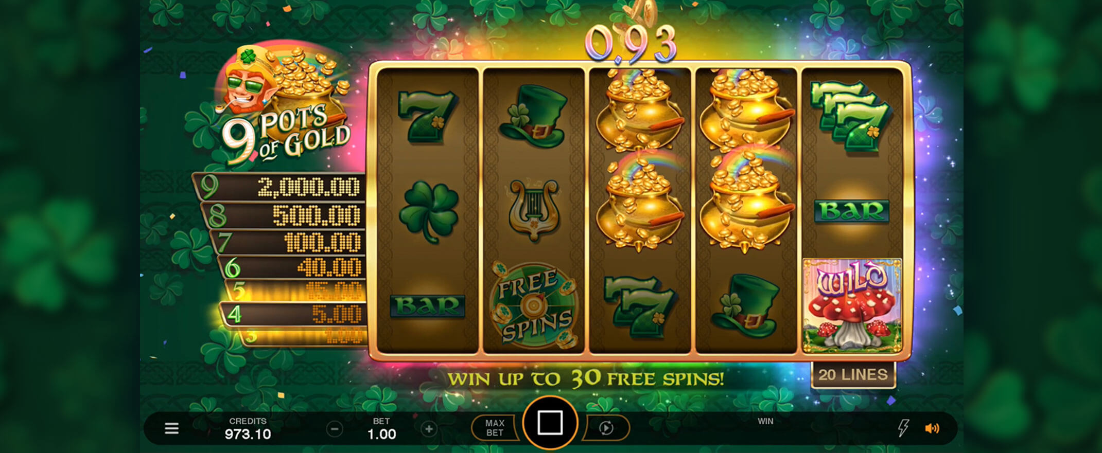 9 pots of Gold Slot Gameplay